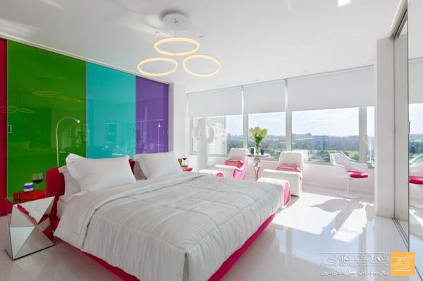 ایده دیوارهای رنگی برای اتاق خواب 