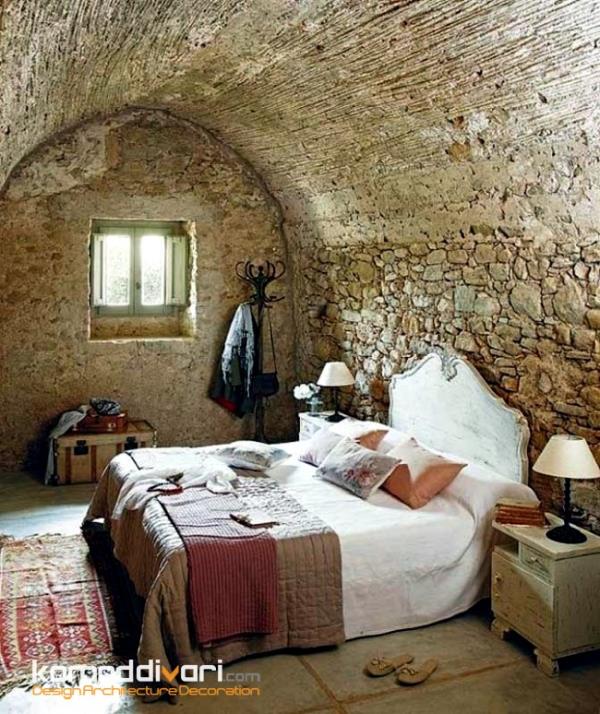 اتاق خواب با معماری روستایی