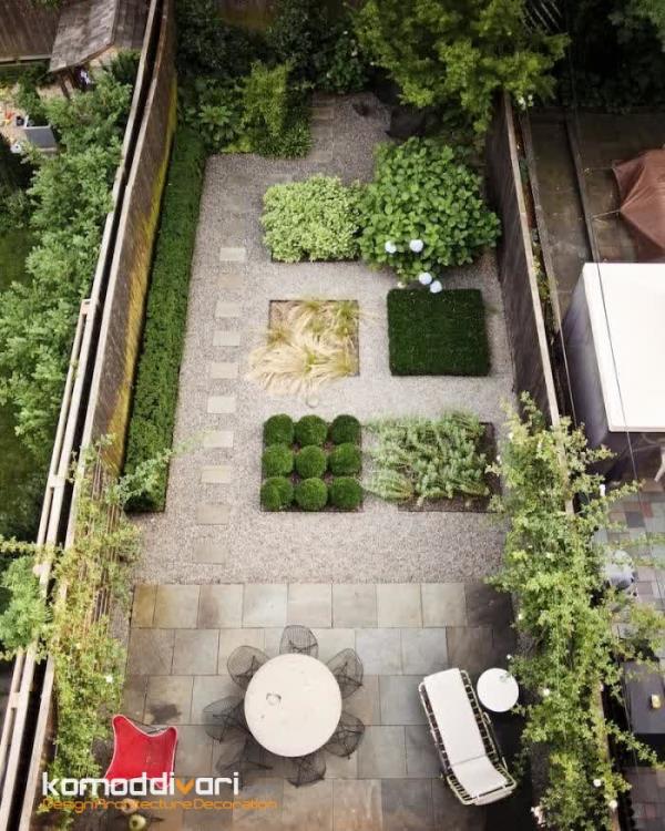 ایده طراحی مدرن حیاط خلوت