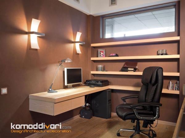 ایده طراحی  مدرن اتاق کار با نورپردازی زیبا