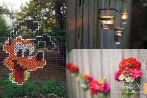 ایده هایی زیبا برای دیوار حیاط خلوت و باغچه-3