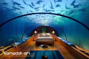  طراحی  الهام بخش  اتاق خواب زیر آب