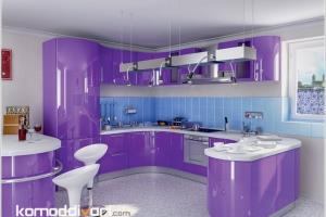 15 روش برای طراحی زیبای آشپزخانه شما با رنگ بنفش