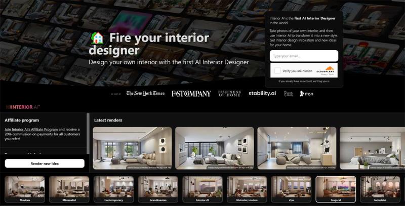 استفاده از هوش مصنوعی در طراحی دکوراسیون با سایت interiorai.com