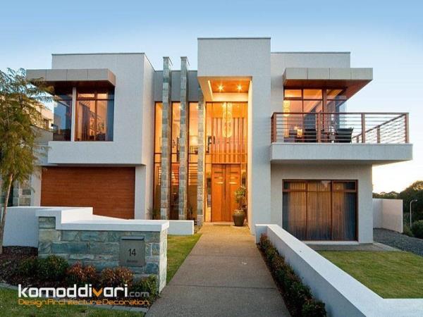 ایده طراحی نمای بیرونی خانه با بالکن زیبا