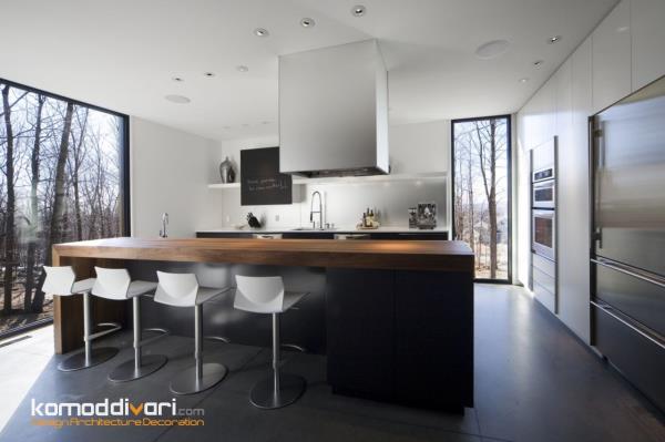 کابینت مدرن با جزیره ای زیبا